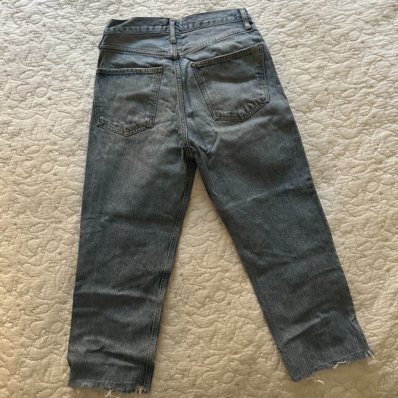AGOLDE Lana Crop Mid Rise Vintage Straight Jeans Cornerstone Cut Off - Picture 9 of 9
